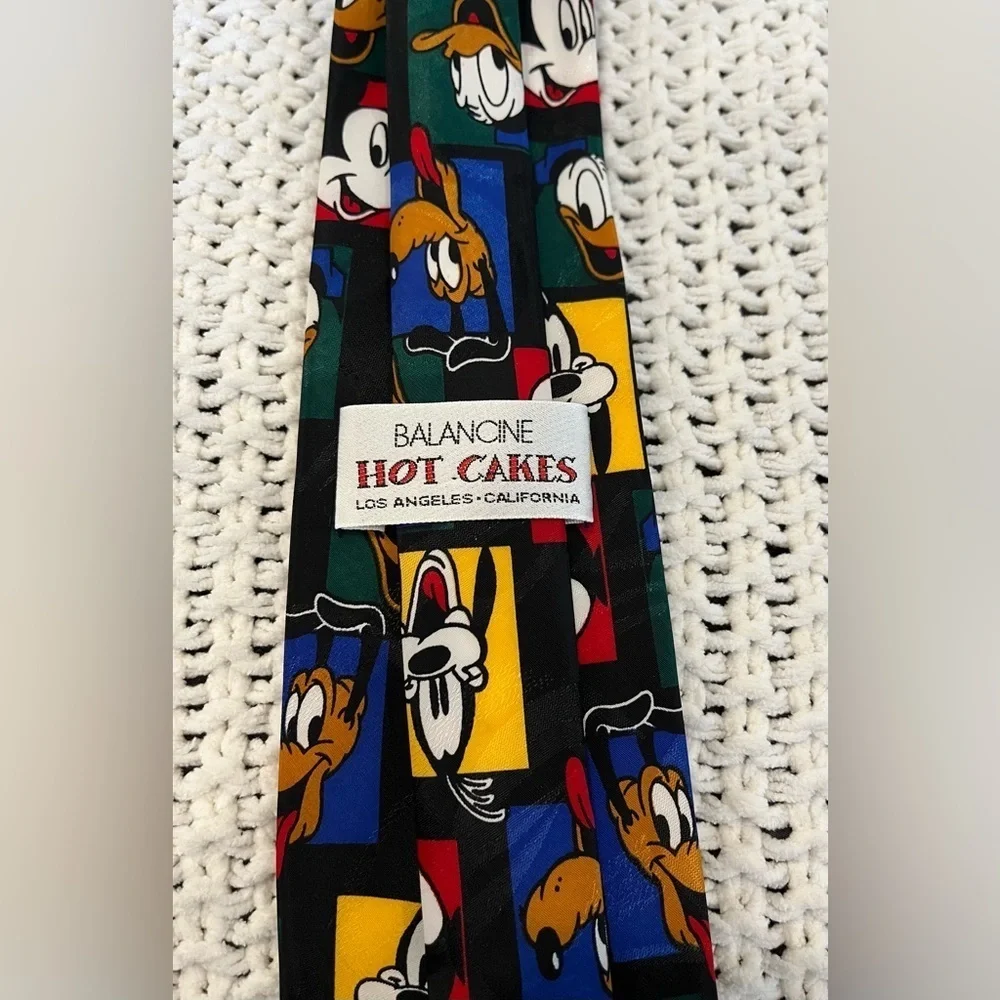 Vintage Balancine Men’s Hot Cakes Disney Character Multicolor Polyester Neck Tie